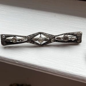 Vintage estate! stamped sterling vintage art deco brooch. rare & gorgeous
